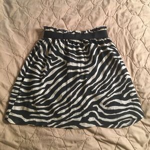 Tan/black zebra print skirt